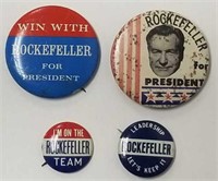 Lot of 4 Vintage Rockerfeller Political Buttons