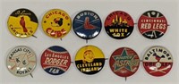 10 Vintage Crane Potato Chip Baseball Pinbacks