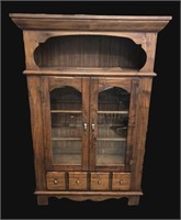 Large Walnut Toned Wood Cabinet