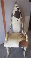 Interesting Hide and Horn High Back Chair