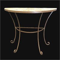 Natural Stone Top Metal Console Table
