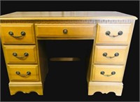 Vintage Maple Toned Wood Desk