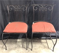 Pair of Metal Outdoor Dining Chairs