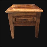 Solid Wood Rustic End Table