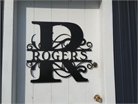 Personalized Custom Split Monogram Metal Sign