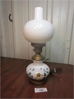 Double Globe Painted Glass Lamp