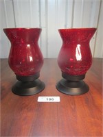Red Glass Hurrcaine Lamps