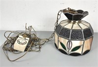 Vintage Hanging Stained Glass Light