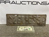 1929 Wisconsin license plate no paint