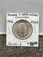 Booker T Washington 1946 silver half dollar US