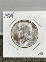 1964 Kennedy silver half dollar US coin
