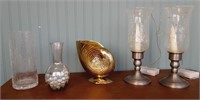 5 Piece Hampton Brass and Glass Decor