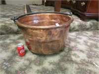 Lg Copper Apple Butter Pot Steel Handle