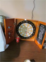 Dart Board Cabinet w/Darts -