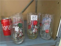 8 Coke Cola Christmas Glasses