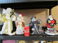 4 Santa Figures - (2 ceramic)
