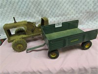 Rusty Tractor & John Deere Trailer