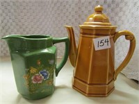 2 Japan Teapot & Pitcher Hand painted