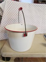 Red/White Graniteware Bucket