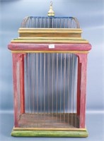 Contemporary Wood and Wire Bird Cage