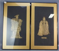 Pair of 'Rubbing' Prints- Henry VIII & Elizabeth I