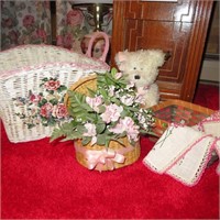 Basket & Faux Flowers