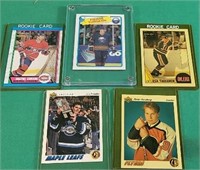 six hockey collector cards