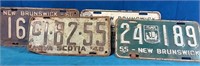 4 vintage  license plates - 50 NB, 55NB, 56NB