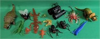 Assorted rubber toy insects/animals and small
