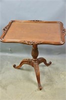 Mahogany Hand-Carved Tilt-Top Table