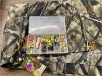 Lures & Lead Head Hooks & Camo Tarp