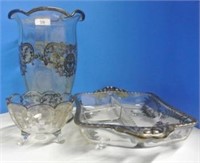Silver Overlay Vase Lot