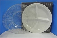 Handled Glass Serving Plate