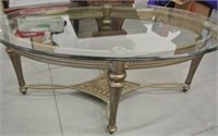 Oval Top Glass & Metal Table