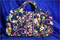 Vera bradley navy blue flower handbag