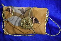 Suede leather sholder/clutch