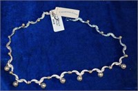 "charter club" faur diamond &faux pearl necklace