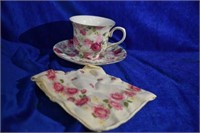 Bone china tea cup &saucer &hanky