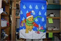 Winnie the pooh christmsa outdoor flag