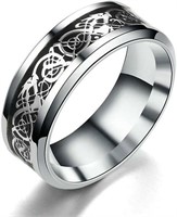 Silver Celtic Dragon Titanium Stainless Steel