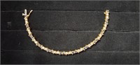 Estate 14K Diamond & Sapphire Tennis Bracelet #4