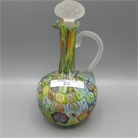 Murano Miliflorie cruet w/ frosted handle /stopper