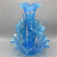 Fenton celeste blue stretch 4 lily epergne