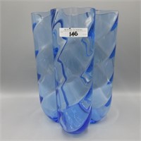 Pilgrim? light blue 11" clover vase