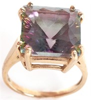 10K YELLOW GOLD 5.0CT MYSTIC TOPAZ LADIES RING