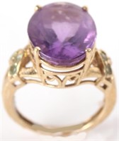 10K YELLOW GOLD 3.2 CT PURPLE TOPAZ LADIES RING