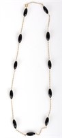 10K GOLD & ONYX LADIES 8 INCH NECKLACE