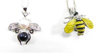STERLING SILVER ITALY BEE PENDANT NECKLACES