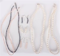 STERLING SILVER AND PEARL BEADED NECKLACE - (7)