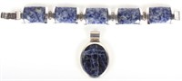 STERLING SILVER BLUE SODALITE ASSORTED JEWELRY (2)
